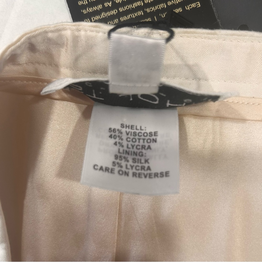 St.John Collection Ivory Pants Women’s 12 NEW Retro Silk Lined High Rise office - Picture 11 of 14